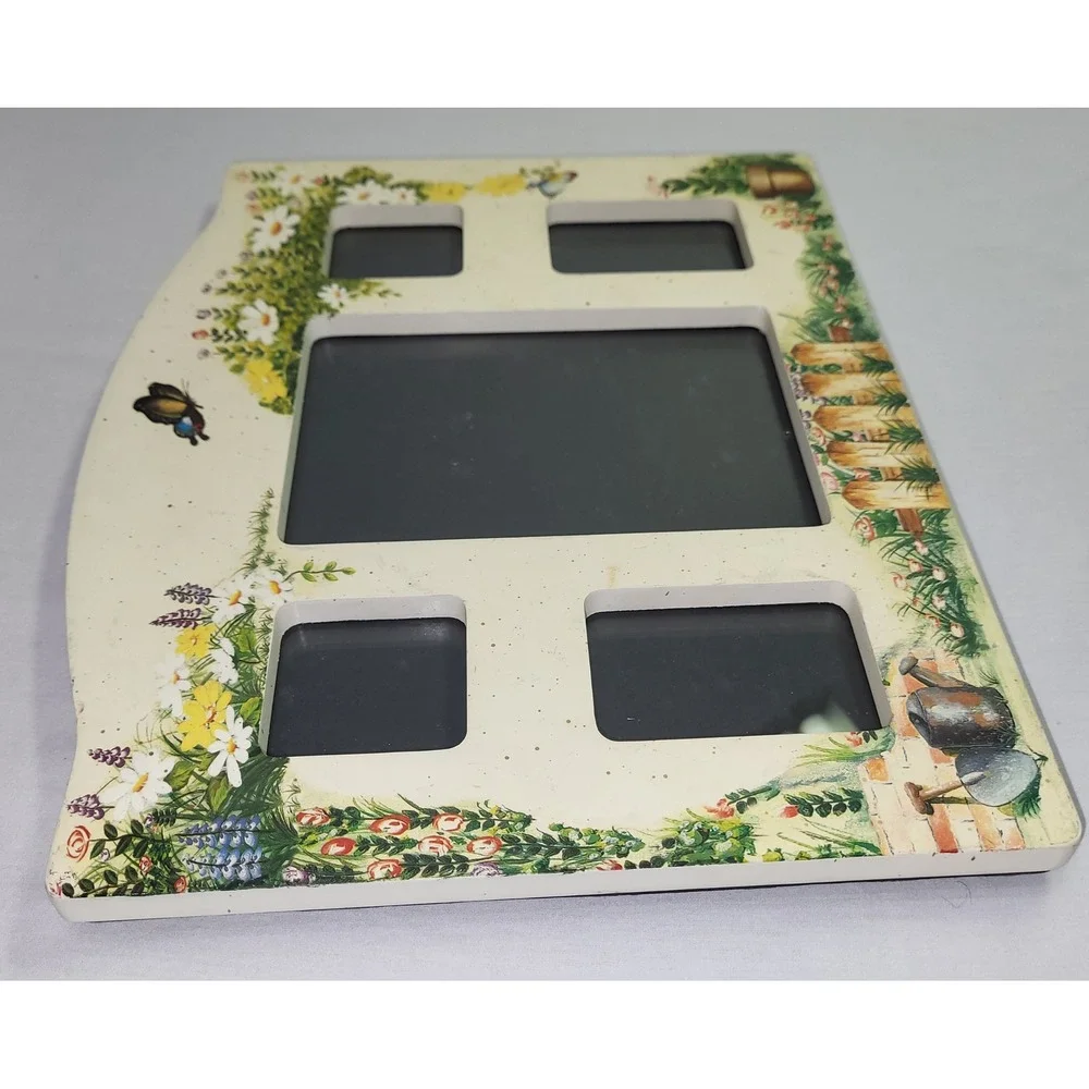 Garden Collage‎ Picture Frame Cream Floral Butterfly Vintage Cottagecore
